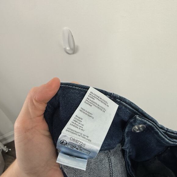 Maeve Anthropologie Colette Crop Hi Rise Wide Leg Jeans Dark Wash Womens 26 - Picture 8 of 8